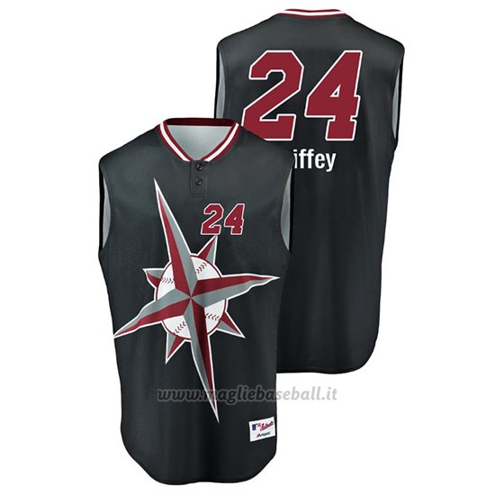 Maglia Baseball Uomo Seattle Mariners Ken Griffey Jr Throwback Turn Ahead The Clock Nero